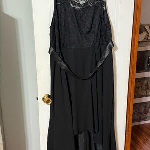 SHEIN Black Lace High Low Dress